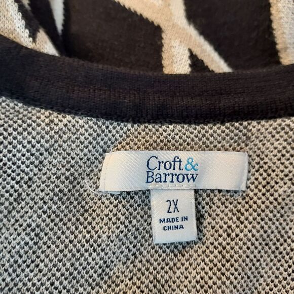 Croft and Barrow Open Front Cardigan Sweater Cotton Modal Long Sleeve Womens 2X - Picture 7 of 12